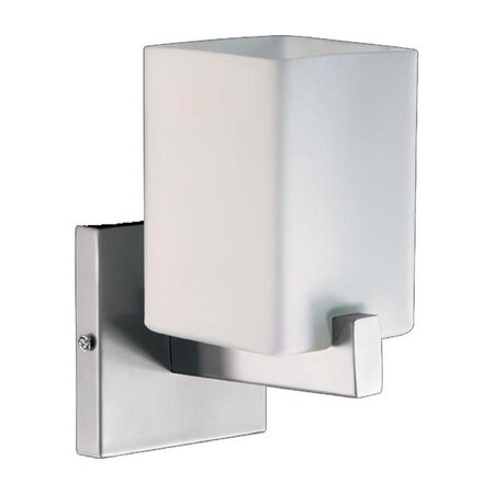 Quorum One Light Satin Nickel Satin Opal Glass Wall Light 5476-1-65